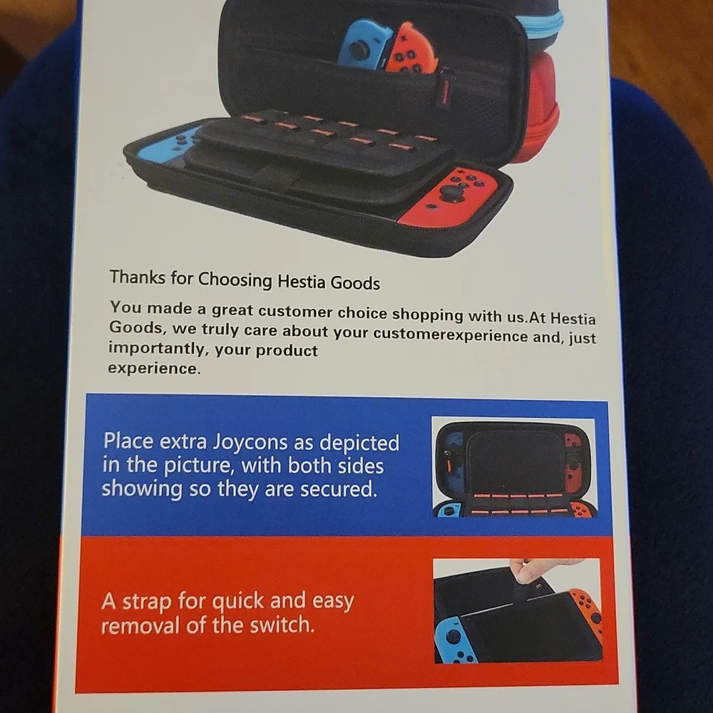 HESTIA GOODS carrying case for Nintendo Switch with hook loop Black  New